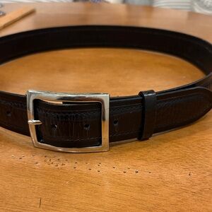 Men's Banana Republic, black leather belt faux alligator made in Italy size 36
